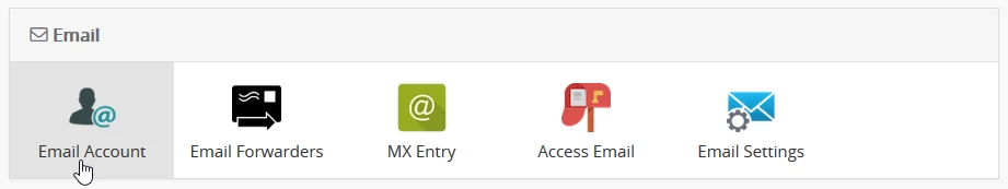 E-mailový účet z panelu Webuzo