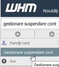 Gestionare suspendare cont cPanel