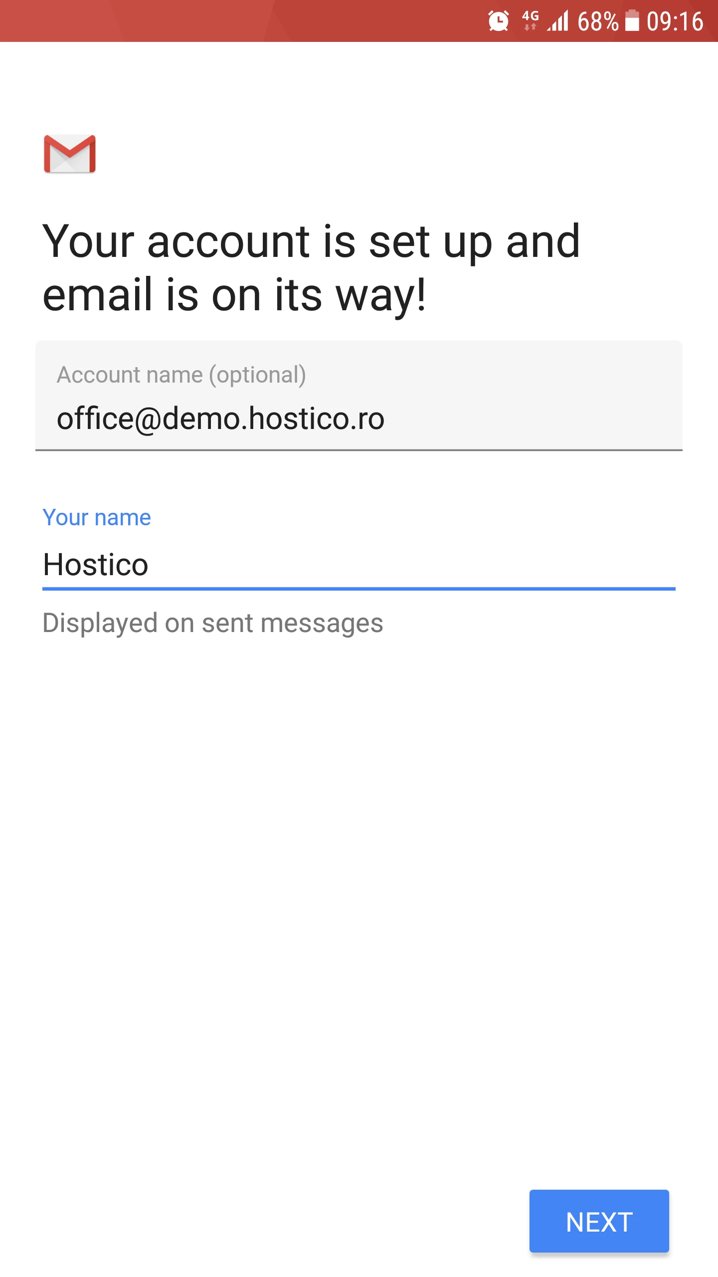 Váš účet je nastaven e-mailem