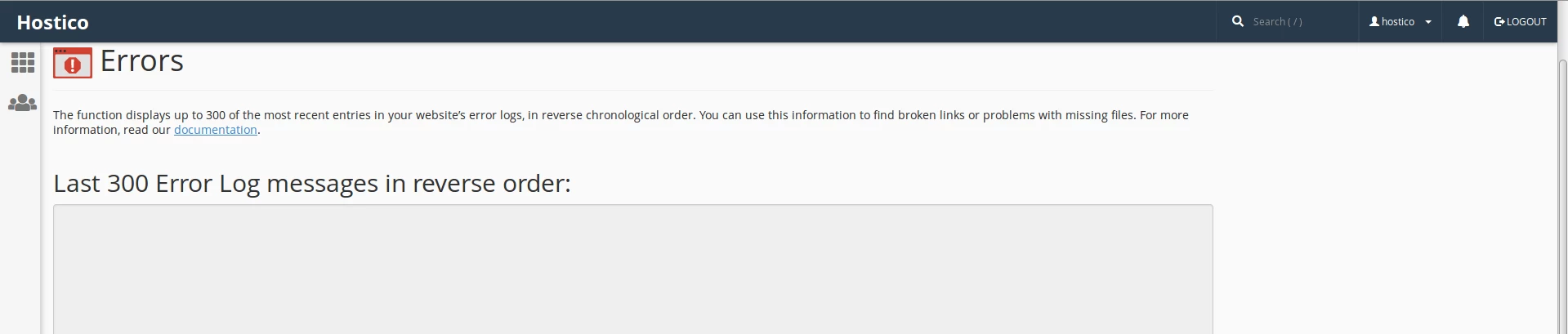 Identificare errors cPanel