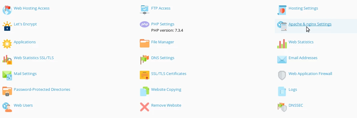 Apache & nginx Settings Plesk