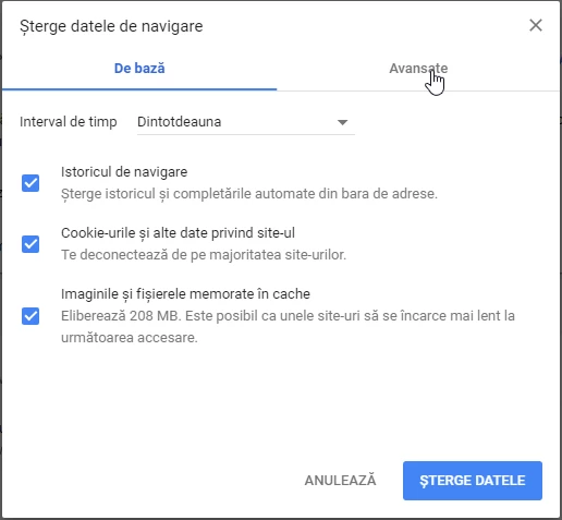 Accesare istoric in browser