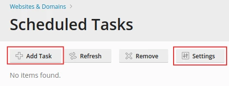 Naplánovaná úloha Plesk