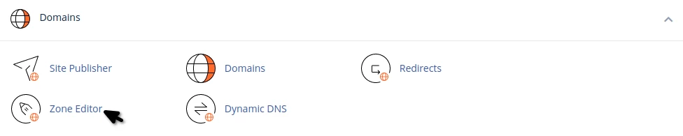 Sekce domén cPanel